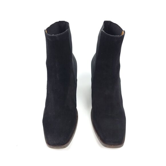 RAG & BONE Axel Black Suede Leather Block Heeled Western Chelsea Boots Minimal - Picture 5 of 9